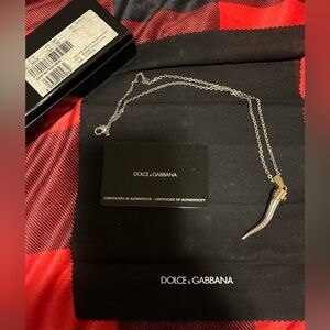 Dolce & Gabbana Horn Necklace w/ box & jewelry cloth. Missing D&G pendant